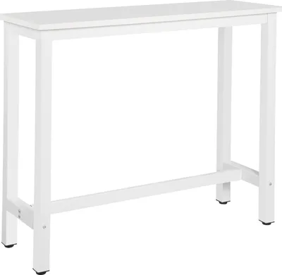 Produktbild von WOLTU BT17ws 1x Bartisch Bistrotisch Stehtisch Esstisch, Metallgestell, Tischplatte aus MDF, Weiß, 120x40x100cm(BxTxH)