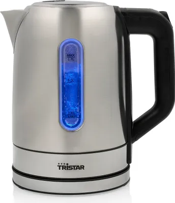 Productafbeelding van Tristar WK-1344, 1,7 liter, 2200 watt, zwart, zilver, roestvrij staal, waterniveau-indicator, oververwarmingsbeveiliging