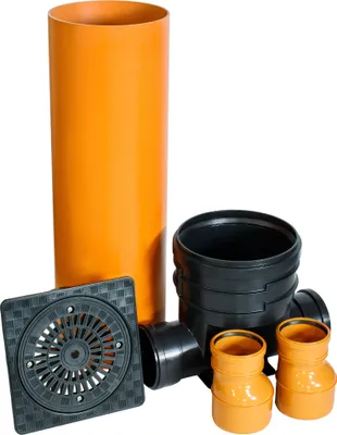 Produktbild von ScarMaxx Schachtsystem, 1m Rohr, H128, B85cm - 2x DN125 - 2xReduzierung 160/125