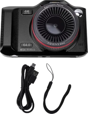 Image de Appareil photo 4K 64 MP pour la photographie WiFi avec autofocus Double zoom numérique 18X Batterie 1200 mAh Voyage Noir