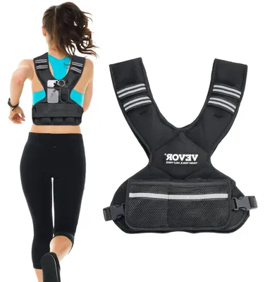 Image de Gilet lesté réglable - Gilet d'entraînement - Entraînement de force, course à pied - Poids réglable - Jusqu'à 91 kg - Noir
