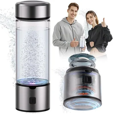 Produktbild von Wasserstoffwasserflasche 420ml schwarz, 3min Reinigung