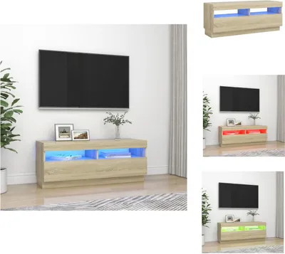 Obrázek produktu pro vidaXL TV skříňka s LED světly Sonoma dub 100x35x40 cm - TV nábytek