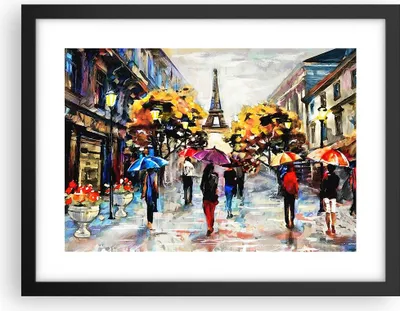 Produktbild von Gerahmtes Poster - Schwarzer Rahmen - Paris Stadt Zuhause - 40x30 cm - Wand Bild - Wanddeko - Wandbilder - Kunstposter - Wandposter - Bilderrahmen - Bilder - Kunstdruck - Wandbild - P2BAA40x30-3941