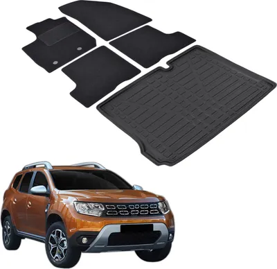 Image de Ensemble Tapis Velours Sur Mesure et Coffre TPE pour Dacia Duster 2018-2021 Sans Boite