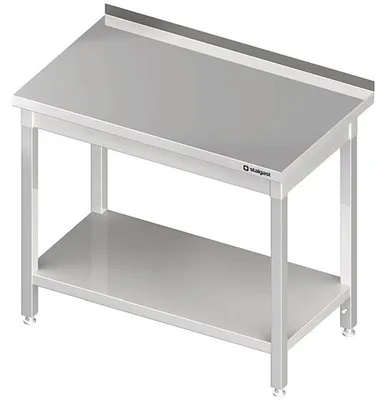 Imagen del producto de Mesa de trabajo con base, de 900x600x850 mm, con borde elevado y soldada