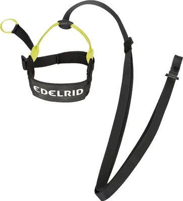 Trittschlinge von Edelrid; schwarz mit gelben Akzenten; für Big Wall Klettern; mit verstellbarem Gurt und Schlaufe.