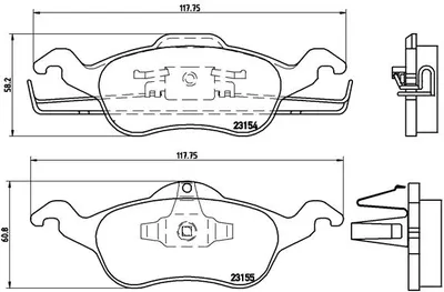 Produktbild von Brembo Bremsbelagsatz, Scheibenbremse Vorderachse P 24 046