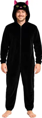 Produktbild von Katzenkostüm Herren schwarz - Größe M - XXXXL - Tier-Overall Katze, Größe:XXL
