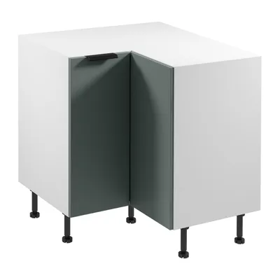 Produktbild von Eckunterschrank 84x84 cm Küchenschrank ohne Arbeitsplatte, Sorento D90N Weiß/Grün