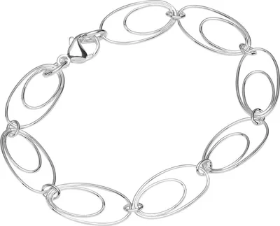 Produktbild von Armband 925 Sterling Silber 20cm Luna Kette Damen doppelte Anker rund Armkette
