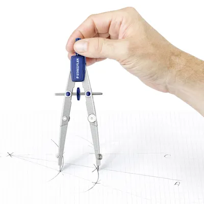 Produktbild von STAEDTLER Noris 550 01/02 Schulzirkel aus Metall mit Verlängerungsstange, Universaladapter und Minendose