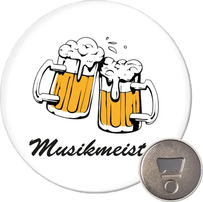 Produktbild von Huuraa Magnet Musikmeister Schützenfest 59mm Kühlschrankmagnet rund Flaschenöffner Geschenkidee
