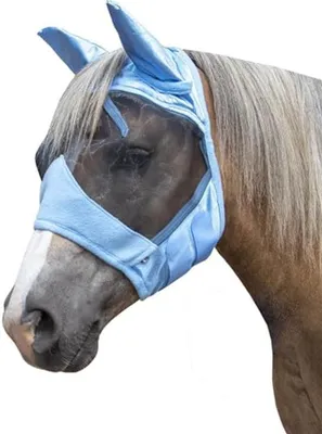 Productafbeelding van Professioneel Vliegenmasker voor Paarden - Babyblauw - Maat S