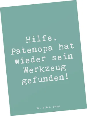 Produktbild von Mr. & Mrs. Panda Postkarte Spruch Patenopa Abenteuer - Meeresbrise - Geschenk, Großvater, Grußkarte, Fotokarte, Familienleben, handgemacht, Postkarten, Patenschaft, Humor
