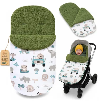 Zdjęcie produktu dla Śpiwór do wózka zimowy śpiworek do spacerówki 90x45 cm z bouclé Afryka