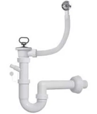 Productafbeelding van Sifon Moplen A "U" 1 met afvoer en overloop - 11/2 inch voor wastafel