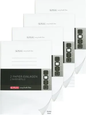Produktbild von herlitz Papier-Ersatzeinlagen für Notizheft my.book flex A4 kariert 2 Blöcke á 40 Blatt