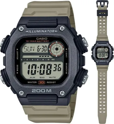 Zdjęcie produktu dla Casio Uhr Illuminator Diver 200m, bateria 10 lat - pasek XL DW-291HX-5AVDF