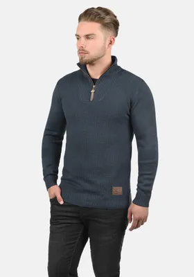 Produktbild von SOLID SDTommy Herren Strickpullover Troyer Feinstrick Pullover mit Troyerkragen Rippbündchen Baumwollmischung Regular fit