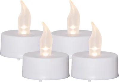 Produktbild von Star Trading 4x LED Teelicht weiß 6/18h Timer 3,8x4cm Kunststoff dezent flackernd