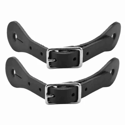 Obrázok produktu pre 1 Paar Reitaccessoires handgefertigt echtes Leder -Equestrian Spurriemen (schwarz)