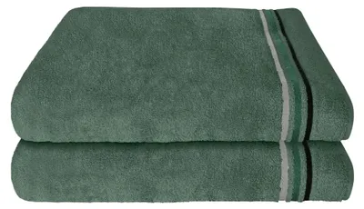 Produktbild von SCHIESSER Duschtuchset Skyline Color | Einfarbig | 2-teilig | 100% Baumwolle | Flauschig & Saugstark | 70x140 cm | Dunkelgrün