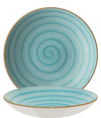 Image de Assiette creuse Aura Aqua Bloom 25 cm - lot de 6