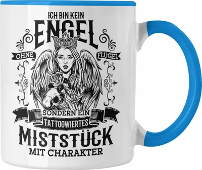 Produktbild von Trendation - Tattoo Tasse Spruch Tätowiererin Geschenk Frauen Geschenkidee (Blau)