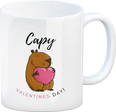 Produktbild von Capy Valentines Day Kaffeebecher mit niedlichem Capybara Motiv