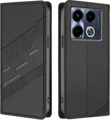 Obrázek produktu pro Pouzdro pro Infinix Note 40 4G,Polyuretankožené peněženkové pouzdro s přihrádkou na karty a funkcí stojánku Schwarz
