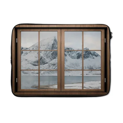 Produktbild von MuchoWow® Laptop Hülle 14 ZollAnsicht - Landschaft - Winter Laptoptasche - Laptoptasche - Stoßsicher - Schutzhaube