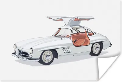 Produktbild von MuchoWow® Poster Illustration Mercedes Sportwagen 180x120 cm - Fotoplakat