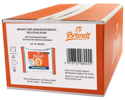 Image de Brandt 70103909 Biscuits Brandt Markenzwieback 50x 2 pcs.