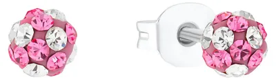 Produktbild von Lillifee Mädchen Ohrstecker 2036422 Kugel silber 925 Preciosa rosa weiß
