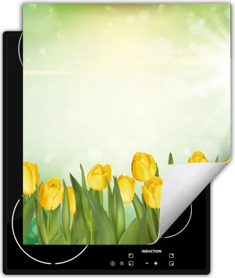 Produktbild von DarHaus Herdabdeckplatte 45x52 cm Anti Rutsch Matte Aufrollbar, Tulpen