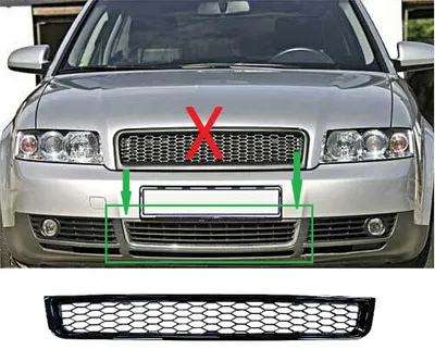 Image de Pare-chocs en nid d'abeille, couleur noire brillante, pour Audi A4 8E B6, modèles de 2001 à 2005