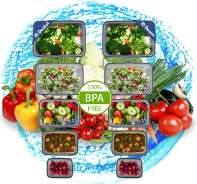 Immagine prodotto di set di contenitori per alimenti da 20 pezzi 10 barattoli con 10 coperchi contenitore per alimenti