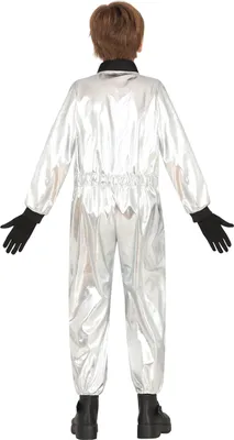 Zdjęcie produktu dla Astronaut Carnival Kids Space Suit Mission Costume Silver Style, Rozmiar: 128/134 Kolor: Srebrny