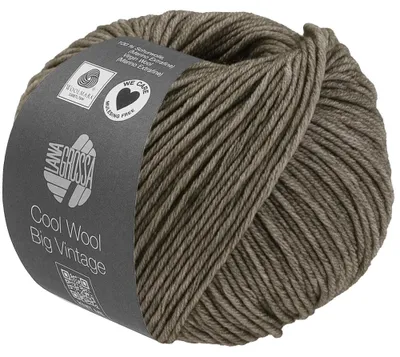 Produktbild von Lana Grossa Cool Wool Big VINTAGE 50 g Ton-in-Ton gefärbte Wolle in Vintage-Optik 120 m Farbe 7196 - Graugrün