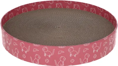 Image de Kerbl Katzenkratzbett Circle aus Pappe (Katzenbett, pink, ¯34cm) 84441