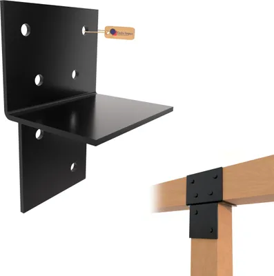 Produktbild von GeZu Impex Pfosten Dreiwegverbinder T-Form 71 x 71 mm Schwarz Pulverbeschichtet