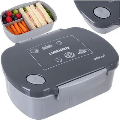 Produktbild von Lunchbox 800 ml, Grau - Auslaufsicher, mikrowellengeeignet
