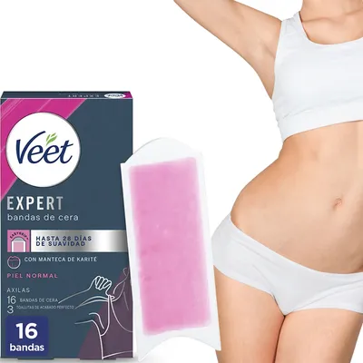 Obrázok produktu pre Veet Expert Depilačné Voskové Pásiky na Podpazušie, 16 ks