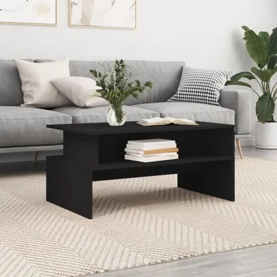 Produktbild von vidaXL Couchtisch Schwarz 90x55x42,5 cm Holzwerkstoff - Couchtisch - Couchtische - Couchtisch Niedrig - Tisch