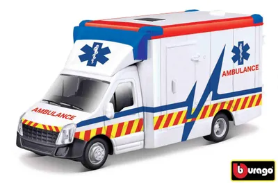 Productafbeelding van Bburago 1:43 dienstwagenambulance met brancard