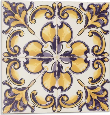 Immagine prodotto di Motivo con motivi floreali - Autoadesivo - Rivestimenti murali - Decorazioni murali - Pannelli murali decorativi - Pannelli murali 3D - Design murale autoadesivo - 4 pezzi 50 x 50 cm