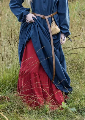 Produktbild von Mittelalter Rock, rot - Unterrock lang aus Baumwolle Damen LARP Wikinger Kleidung Karneval Verkleidung mittelalterlich Größe: L/XL