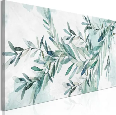 Image de Tableaux muraux, motifs feuilles, botanique, 150x50 cm, 1 pièce – Tableaux modernes sur toile, impressions sur toile, décoration murale pour chambre, tableaux sur toile référence b-C-0780-b-a