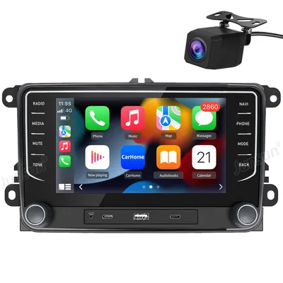 Obrázok produktu pre 7" autorádio KAM s CarPlay a Android 15, 2+64 GB, pre VW Golf 5, 6, Passat, CC, Polo, Touran, Škoda Touareg, Seat Jetta T5, s GPS navigáciou, Wi-Fi, DAB, BT, RDS, USB, SWC, 2DIN